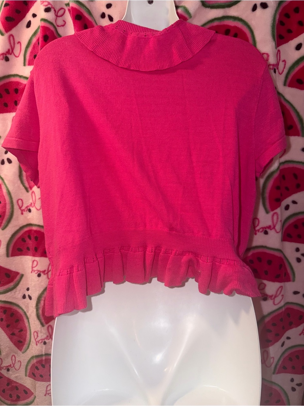 🩷 Style & Co. Ruffled Short-Sleeve Cardigan - Picture 4 of 5